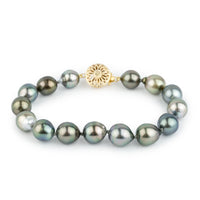 Multi- Blue-Green 9.2-9.9mm Tahitian Pearl Bracelet