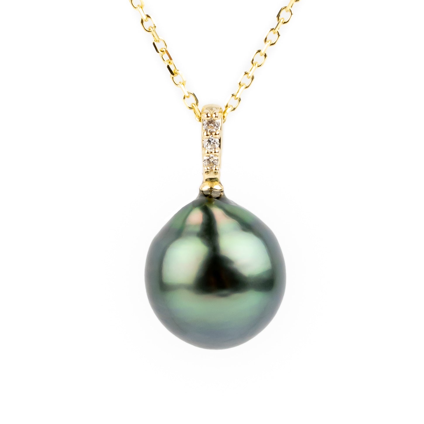 Deep Waves Tahitian Pearl & Diamond Éclat Necklace on 14KYG