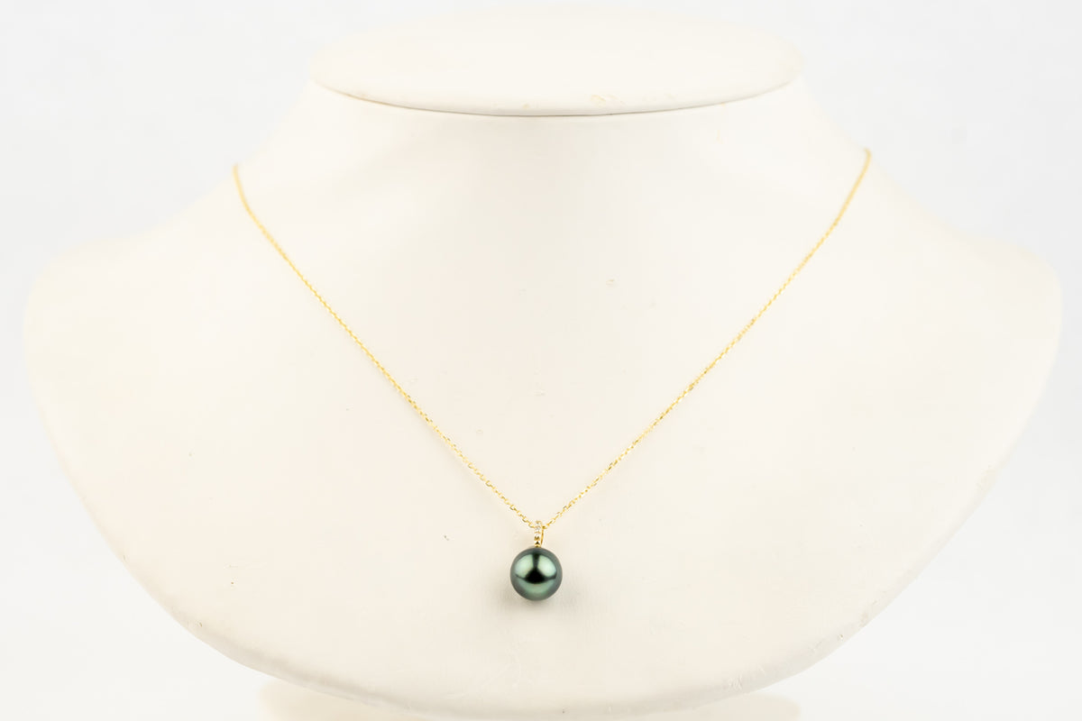 Deep Waves Tahitian Pearl & Diamond Éclat Necklace on 14KYG