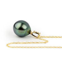 Deep Waves Tahitian Pearl & Diamond Éclat Necklace on 14KYG
