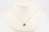 Tropical Green Tahitian Pearl & Diamond Éclat Necklace on 14KRG