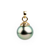 Baja Blue 11mm Tahitian Pearl Filigree Pendant
