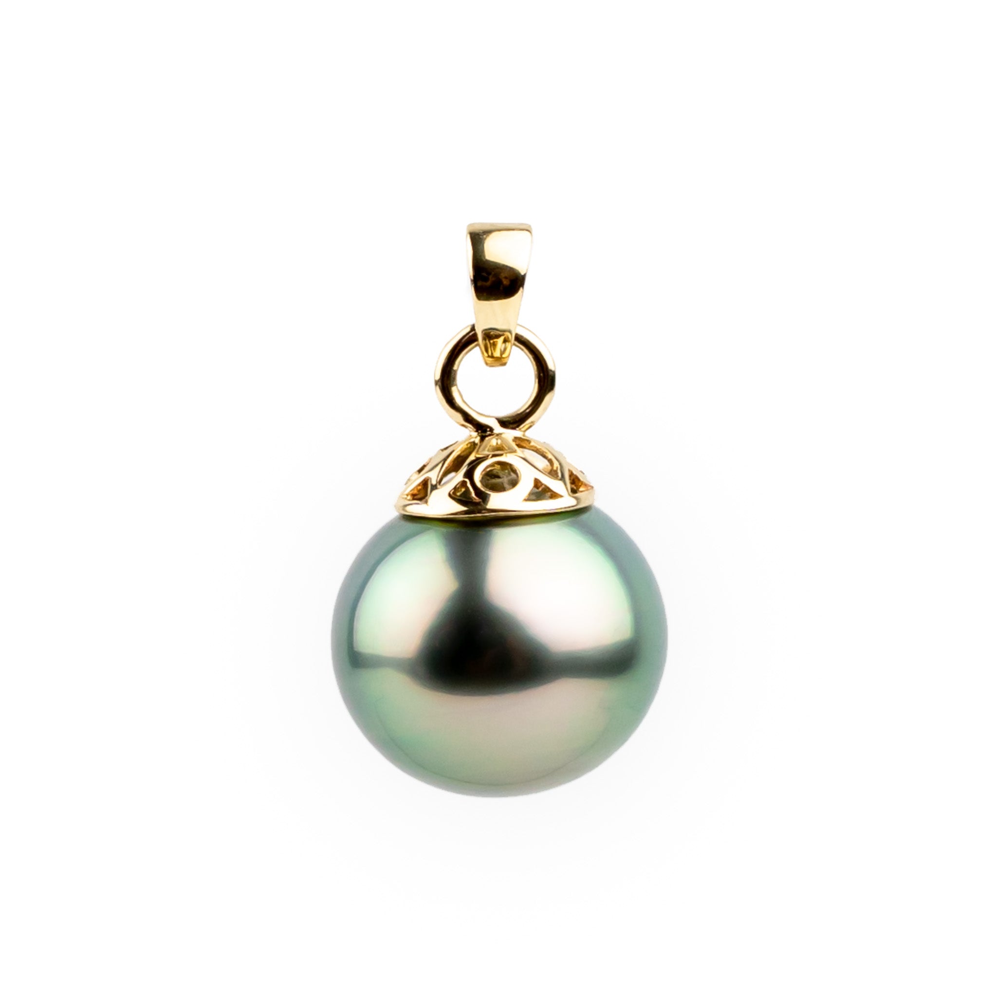 Baja Blue 11mm Tahitian Pearl Filigree Pendant