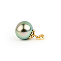Baja Blue 11mm Tahitian Pearl Filigree Pendant