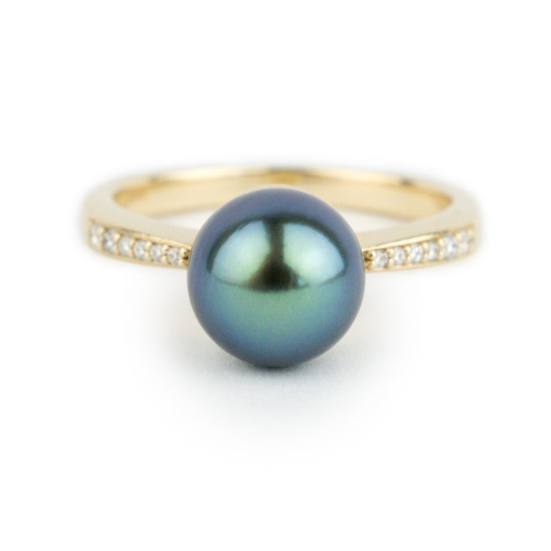 Tahitian Pearl & Diamond Belle Ring