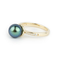 Tahitian Pearl & Diamond Belle Ring