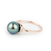 Tahitian Pearl & Diamond Toru Ring on 14K Rose Gold