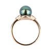 Tahitian Pearl & Diamond Toru Ring on 14K Rose Gold