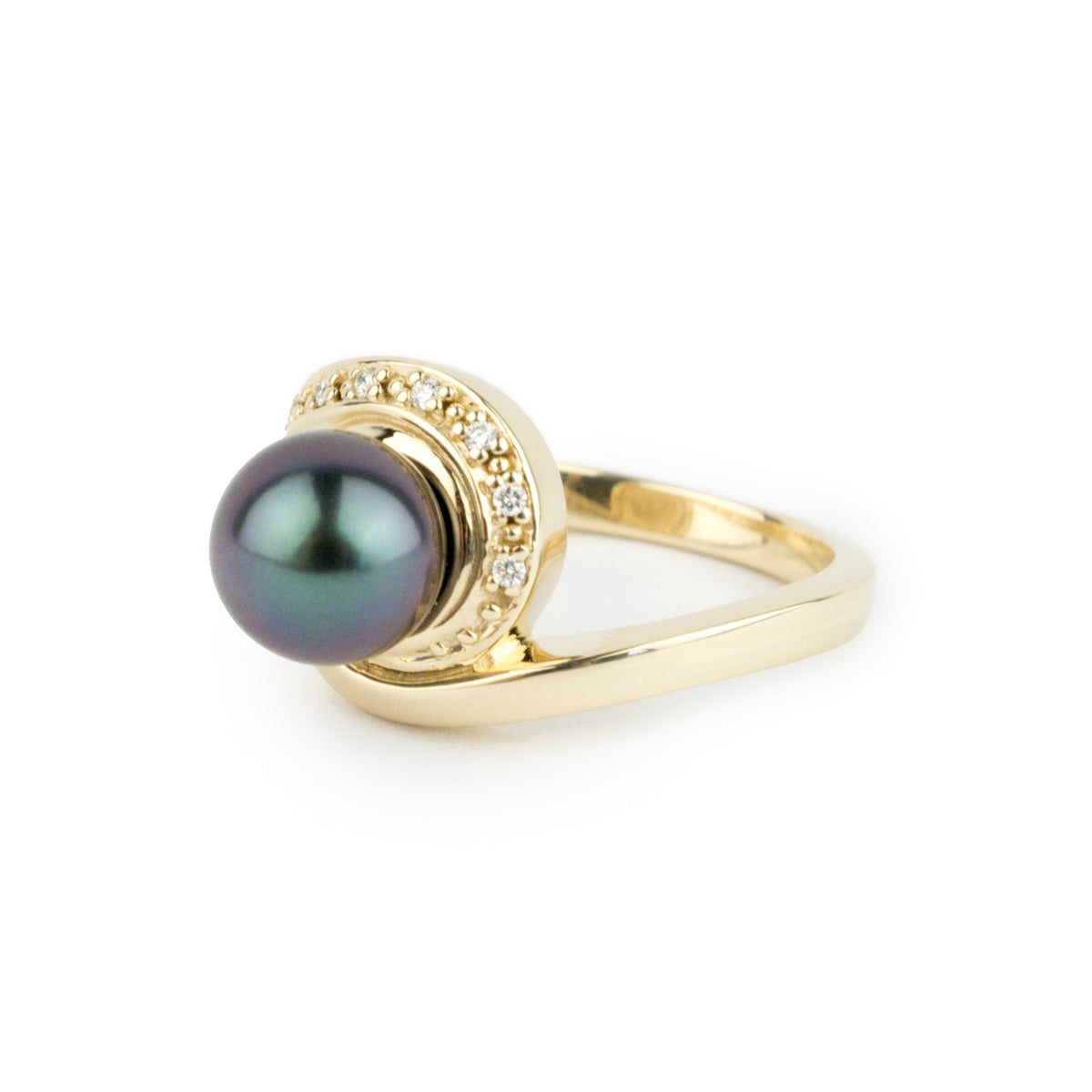 Tahitian Pearl & Diamond Marée Ring