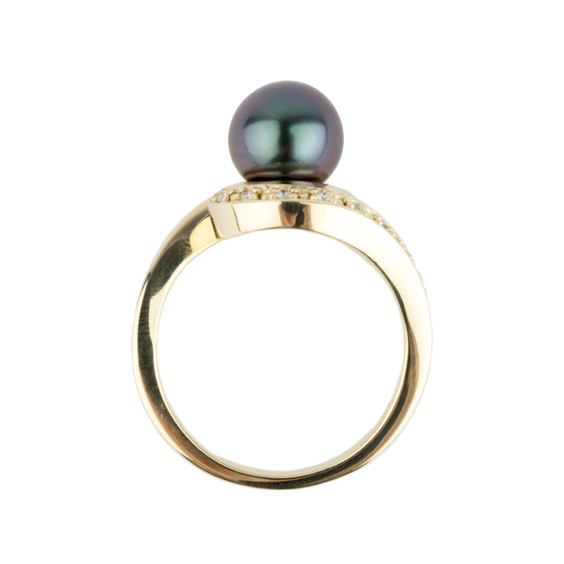 Tahitian Pearl & Diamond Marée Ring