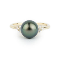 Custom Tahitian Pearl & Diamond Toru Ring Sizes 4 to 9