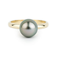 Custom Tahitian Pearl Solitaire Ring Sizes 4 to 9