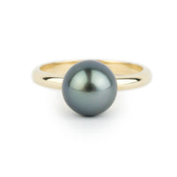 Custom Tahitian Pearl Solitaire Ring Sizes 4 to 9