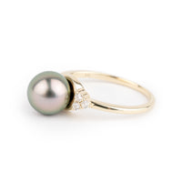 Custom Tahitian Pearl & Diamond Toru Ring Sizes 4 to 9