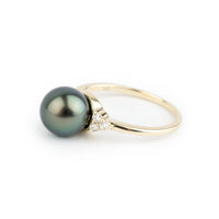 Custom Tahitian Pearl & Diamond Toru Ring Sizes 4 to 9