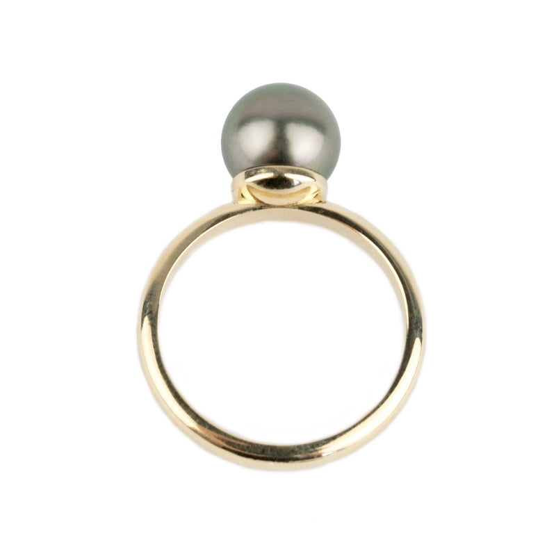 Custom Tahitian Pearl Solitaire Ring Sizes 4 to 9