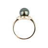 Custom Tahitian Pearl & Diamond Toru Ring Sizes 4 to 9