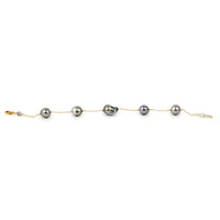 Plumeria Pink Baroque Tahitian Pearl Tin Cup Bracelet on 14K Yellow Gold