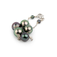 Lilac Flower Tahitian Pearl Tin Cup Bracelet on 14k White Gold