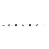 Lilac Flower Tahitian Pearl Tin Cup Bracelet on 14k White Gold