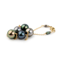 Twilit Garden Tahitian Pearl Tin Cup Bracelet on 14K Yellow Gold