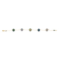 Twilit Garden Tahitian Pearl Tin Cup Bracelet on 14K Yellow Gold