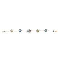 Technicolor Baroque Tahitian Pearl Tin Cup Bracelet on 14K Rose Gold