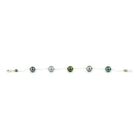 Silvery Greens Tin-Cup Tahitian Pearl Bracelet on Sterling Silver
