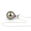 Multi-Colorful 9mm Tahitian Pearl I'a Necklace on Sterling Silver