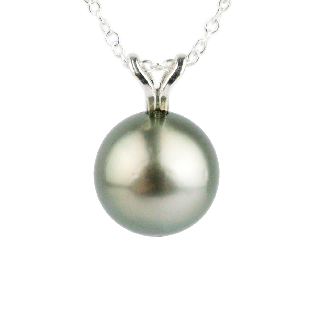 Sterling Silver Green Pearl Necklace Sterling Silver Green Pearl Necklace