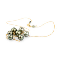 Golden Greens Tin-Cup Tahitian Pearl Necklace on 14/20 Gold Filled