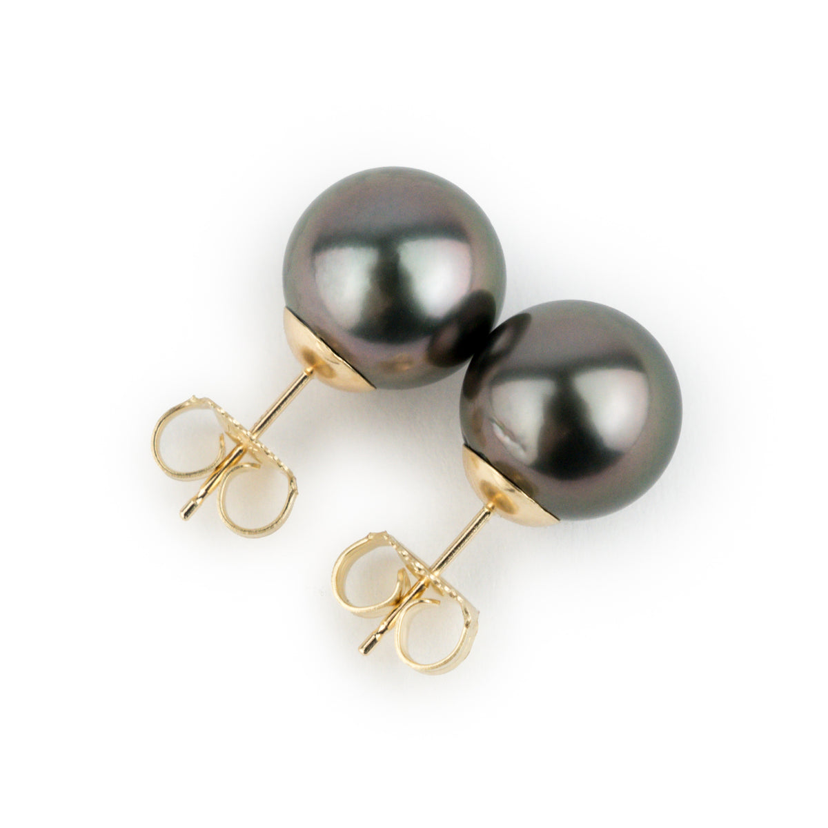 Deep Aubergine Peacock 10.8mm Statement Pearl Stud Earrings