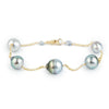 Sky Blue Circled Tin-Cup Tahitian Pearl Bracelet