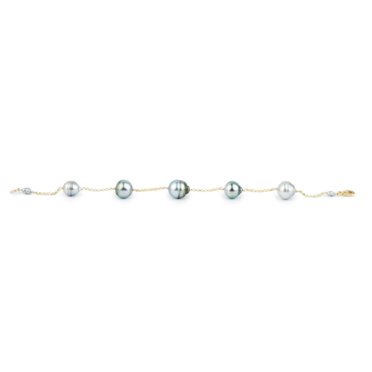 Sky Blue Circled Tin-Cup Tahitian Pearl Bracelet