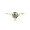 Tahitian Keshi Pearl & Diamond Sunrise Ring