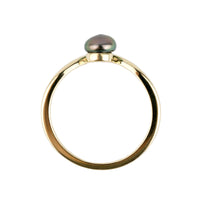 Tahitian Keshi Pearl & Diamond Sunrise Ring