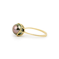 Vivid Pink Flash Tahitian Pearl Mermaid Ring