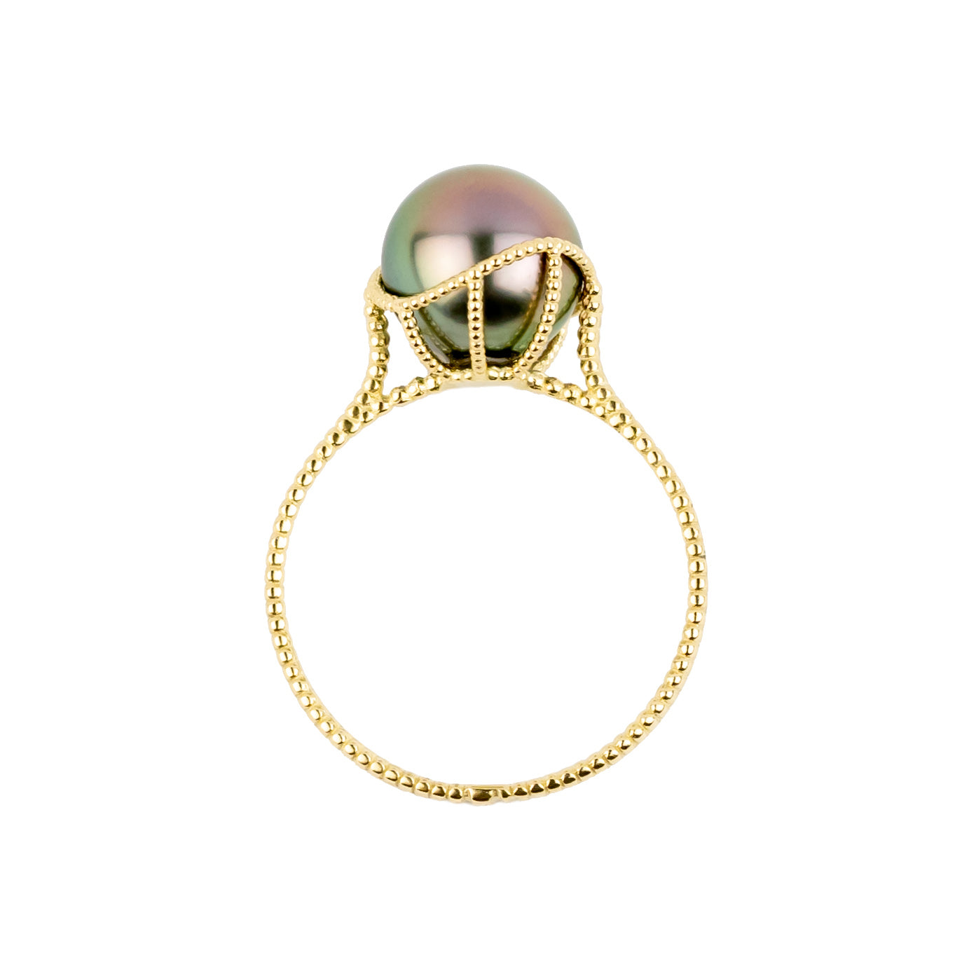 Vivid Pink Flash Tahitian Pearl Mermaid Ring