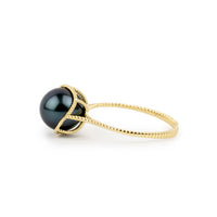 Electric Indigo Tahitian Pearl Mermaid Ring