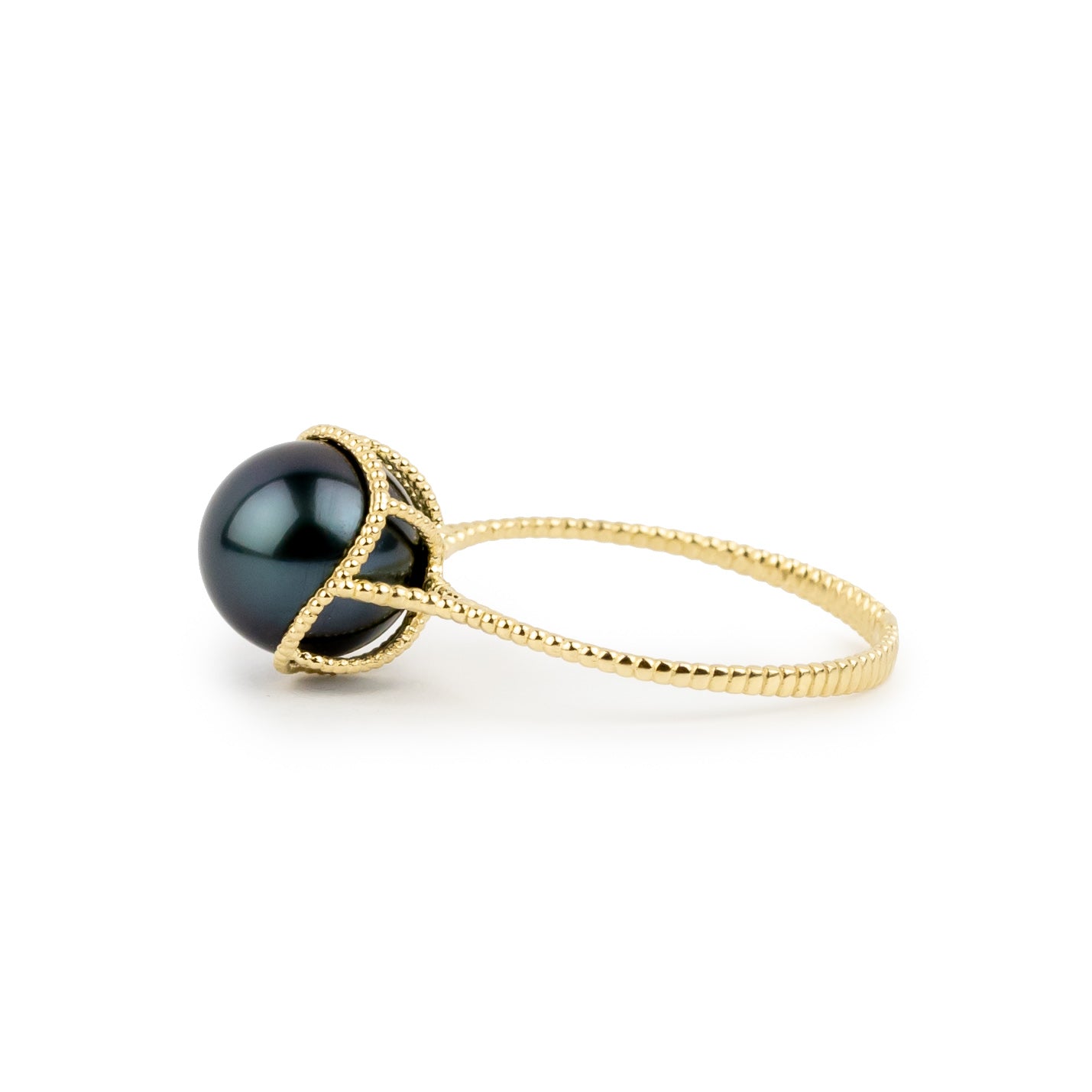Electric Indigo Tahitian Pearl Mermaid Ring