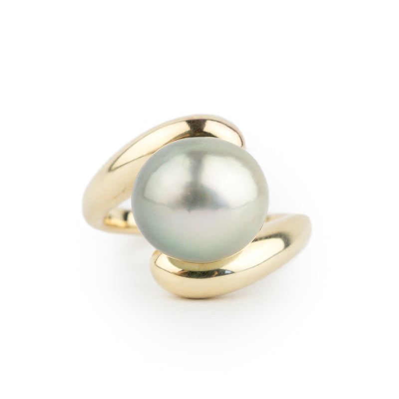 Golden Pink Peacock 11.2mm Tahitian Pearl Ring
