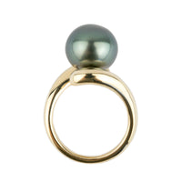 Indigo-Green 12.1mm Tahitian Pearl Ring
