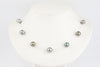 Silvery Blue Tin-Cup Tahitian Pearl Necklace on Sterling Silver