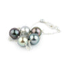 Multi Colored Tahitian Pearl Tin Cup Bracelet on Sterling Silver