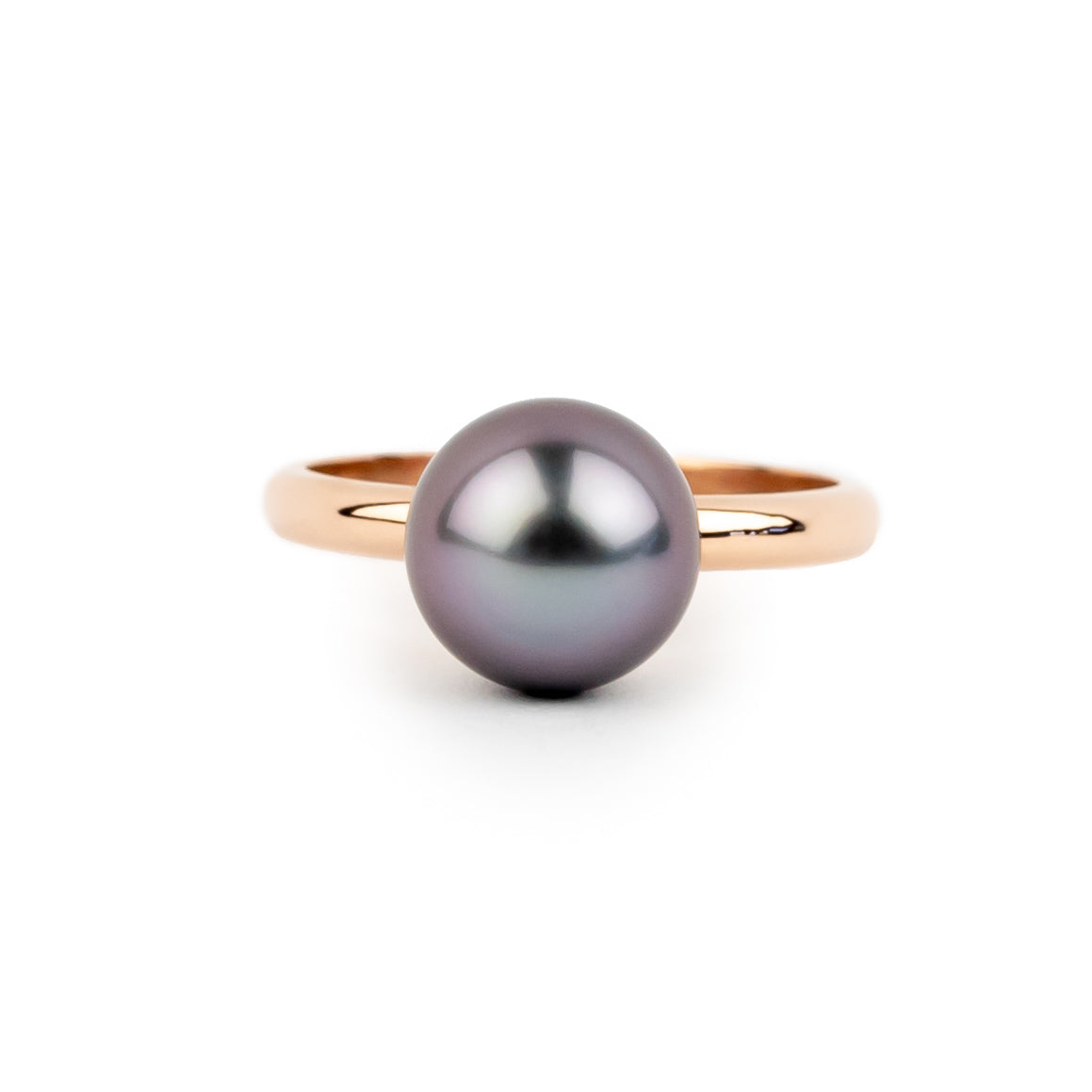 Lush Lavender 9.4mm Tahitian Pearl Ring on 14K Rose Gold