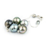 Multi Colorful Circled Tahitian Pearl Tin Cup Bracelet on Sterling Silver