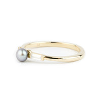 Tahitian Keshi Pearl & Diamond Mahana Ring