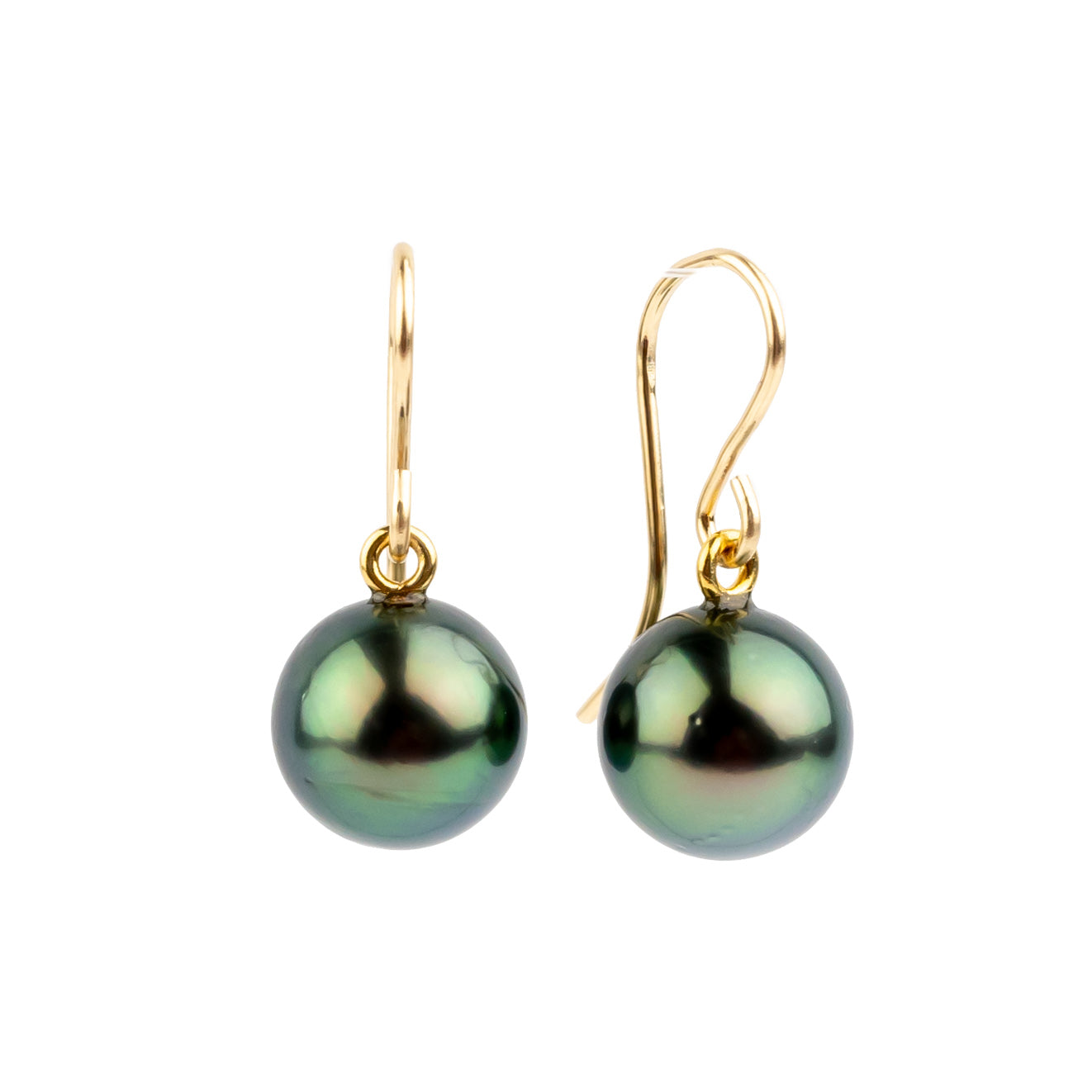 Indigo Peacock Tahitian Pearl Dangles on 14/20 Gold-Filled