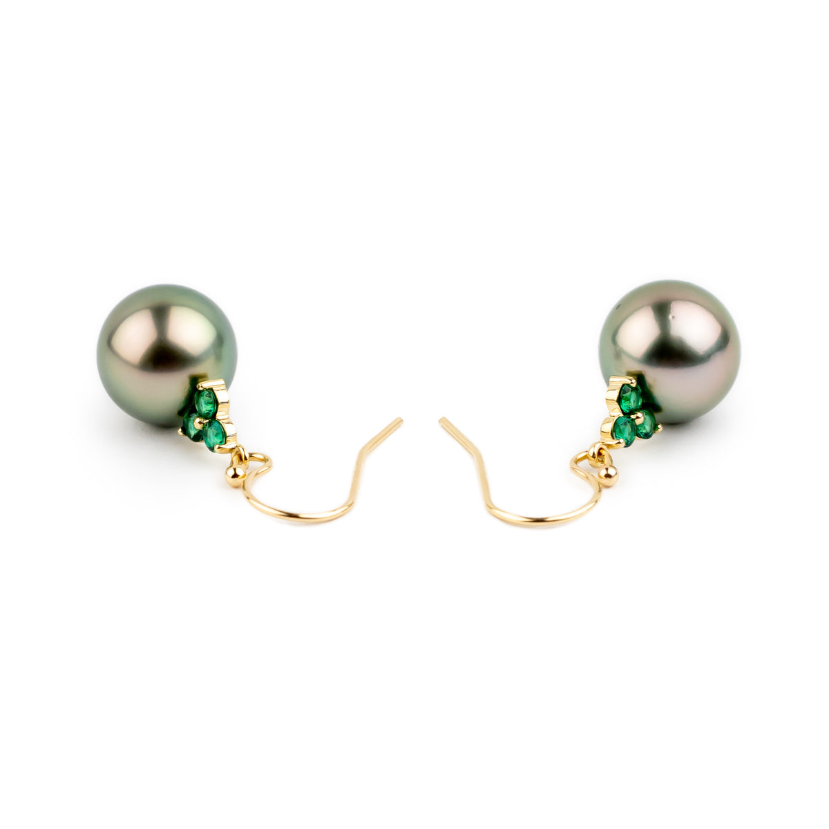 Tahitian Pearl & Emerald Raiana Earrings