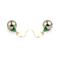 Tahitian Pearl & Emerald Raiana Earrings